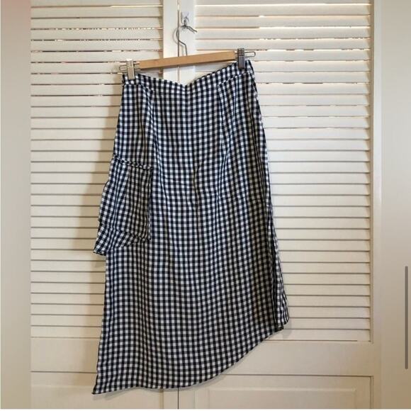 Tibi Asymmetrical Gingham Ruffle Skirt - Picture 5 of 12